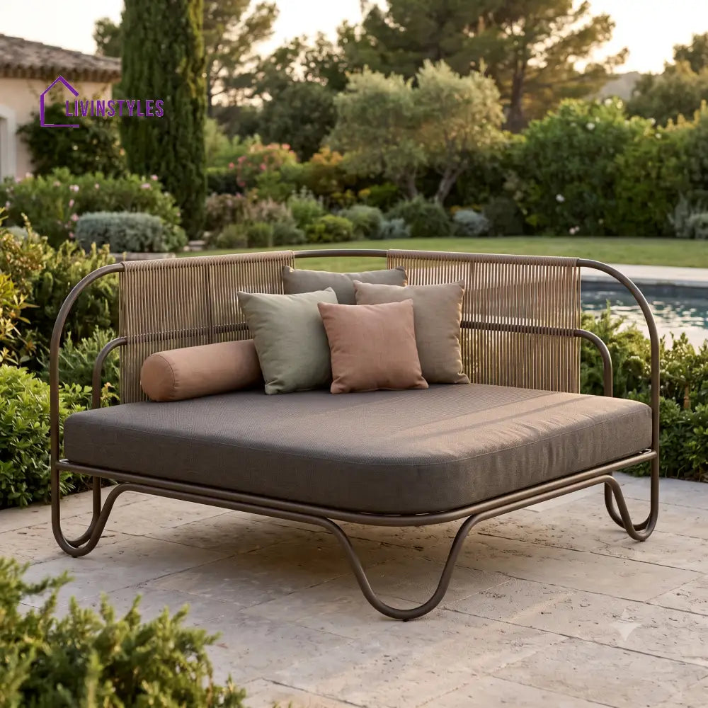 Cyrielle Premium Outdoor Day Bed in Metal Frame with Powder Coated & Rope