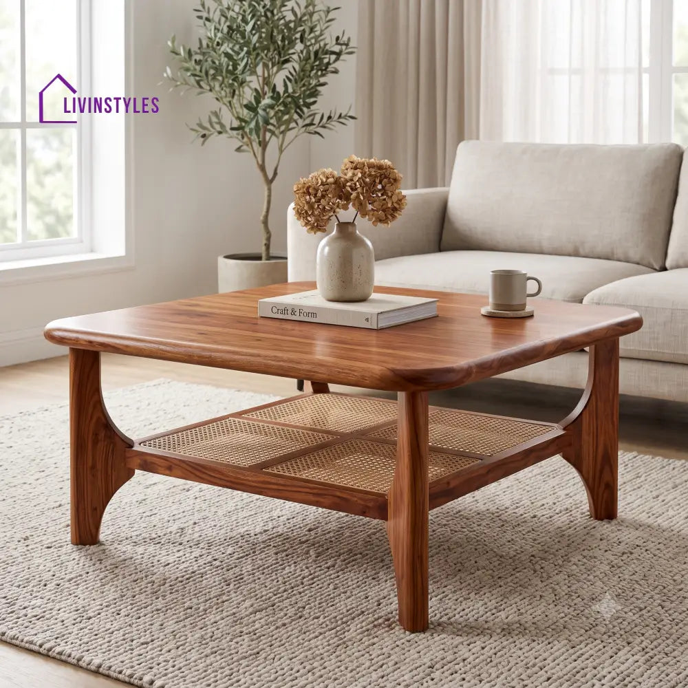 Cyrielle Wooden Coffee Table for Living Room | Tea Table | Teapoy | Center table