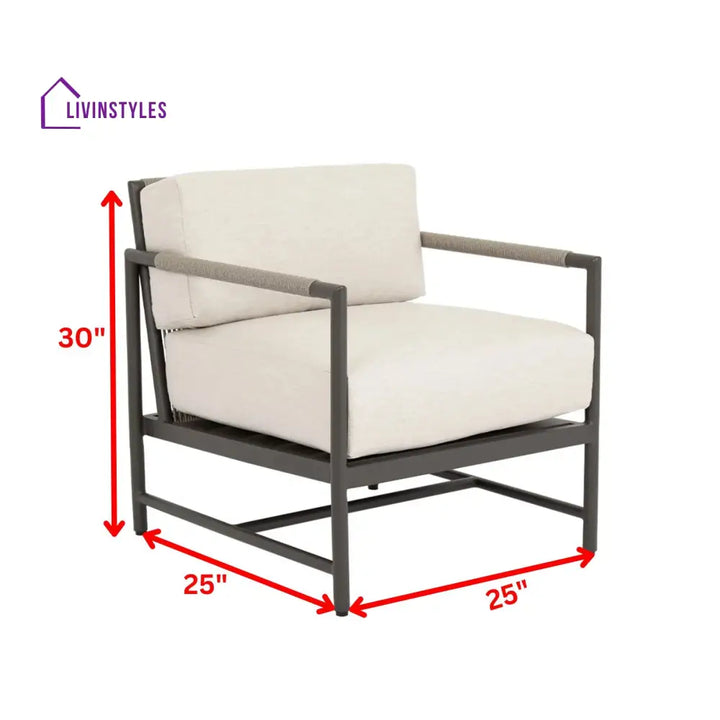 Cyst Outdoor Patio Seating Set 2 Chairs and 1 Table Set (Grey) Braided & Rope - Coffee Table Sets