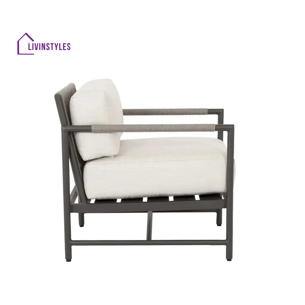 Cyst Outdoor Patio Seating Set 2 Chairs and 1 Table Set (Grey) Braided & Rope - Coffee Table Sets