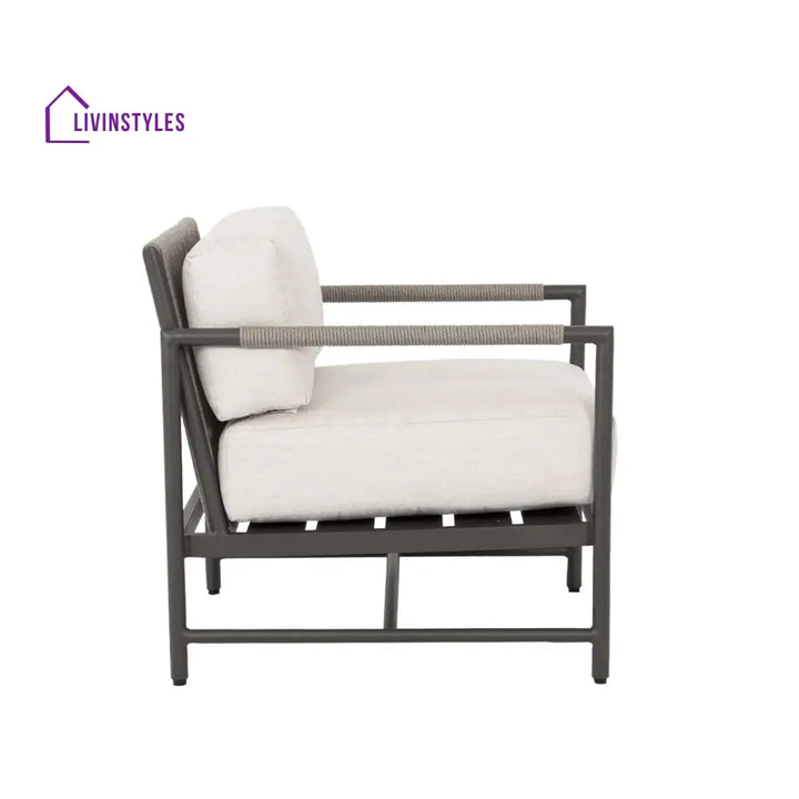Cyst Outdoor Patio Seating Set 2 Chairs and 1 Table Set (Grey) Braided & Rope - Coffee Table Sets