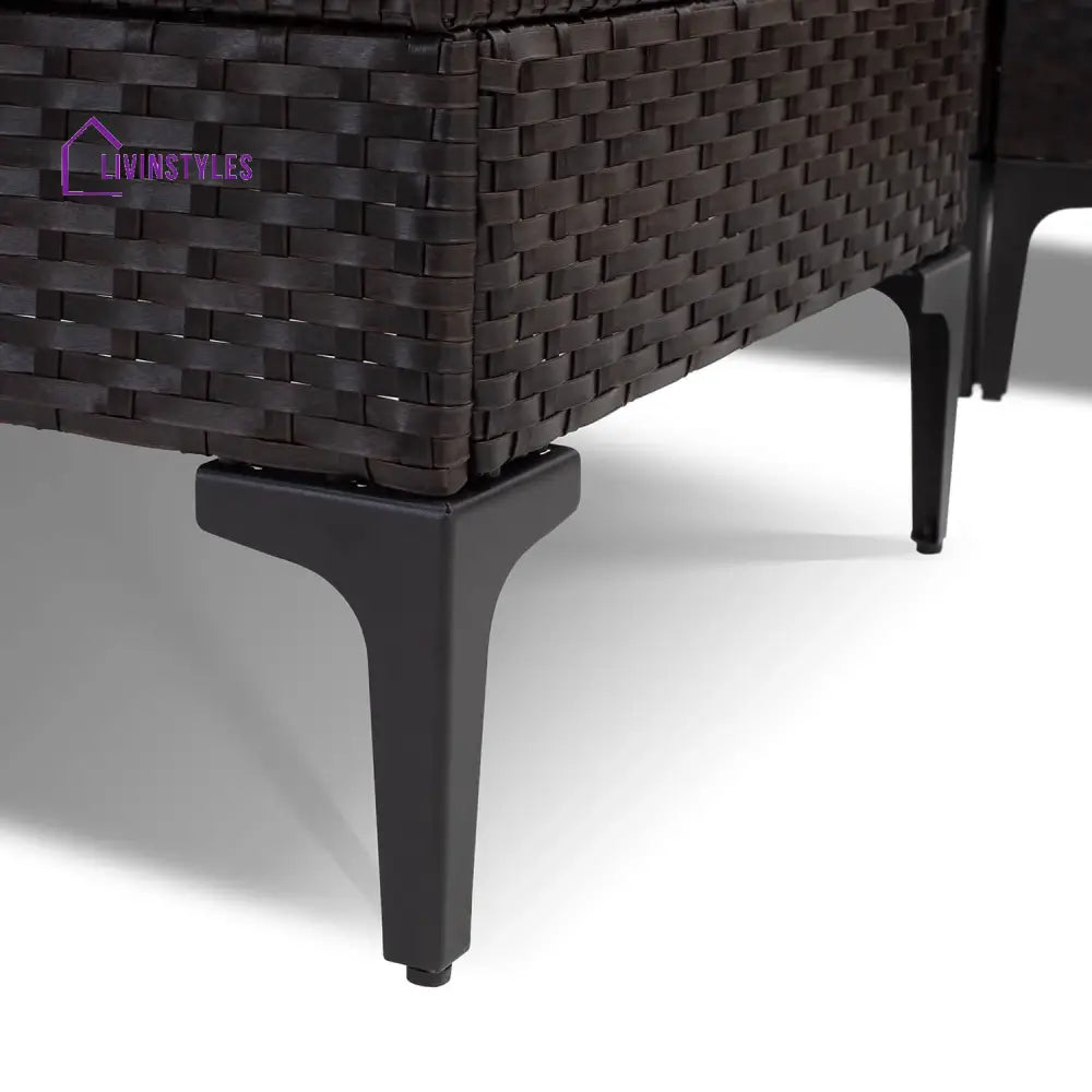Cyzen Outdoor Sofa Set 5 Seater and 1 Center Table Set (Dark Brown) - Sofa Sets