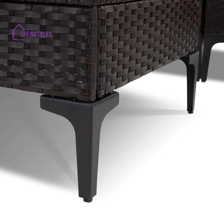 Cyzen Outdoor Sofa Set 5 Seater and 1 Center Table Set (Dark Brown) - Sofa Sets