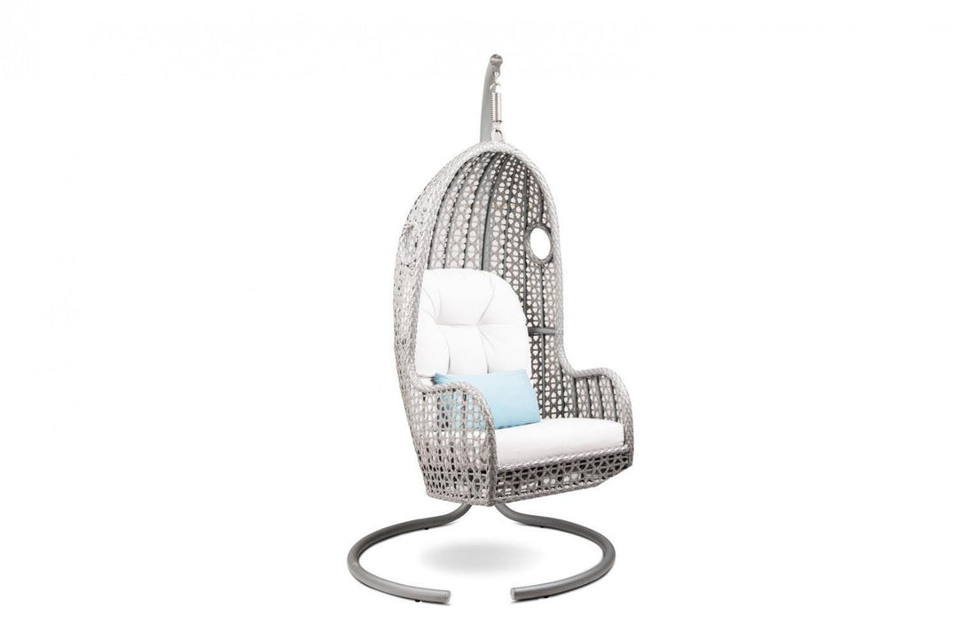 Violante Single Seater Hanging Swing With Stand For Balcony , Garden Swing (Grey)