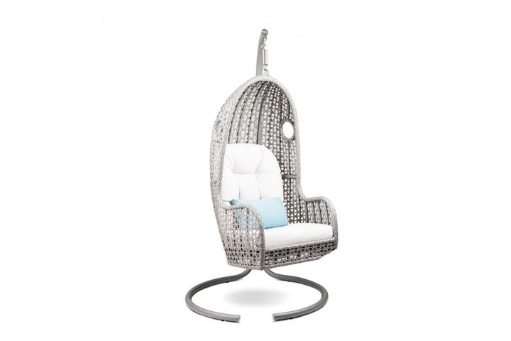 Violante Single Seater Hanging Swing With Stand For Balcony , Garden Swing (Grey)
