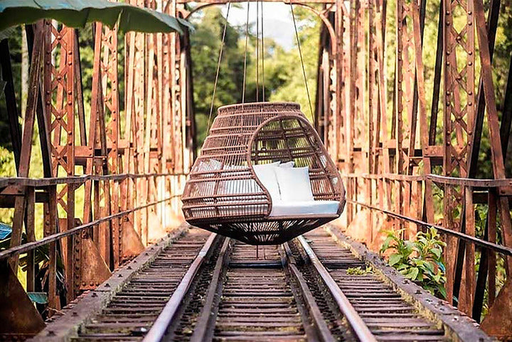 Symba Three Seater Hanging Swing Without Stand For Balcony , Garden Swing (Dark Brown )