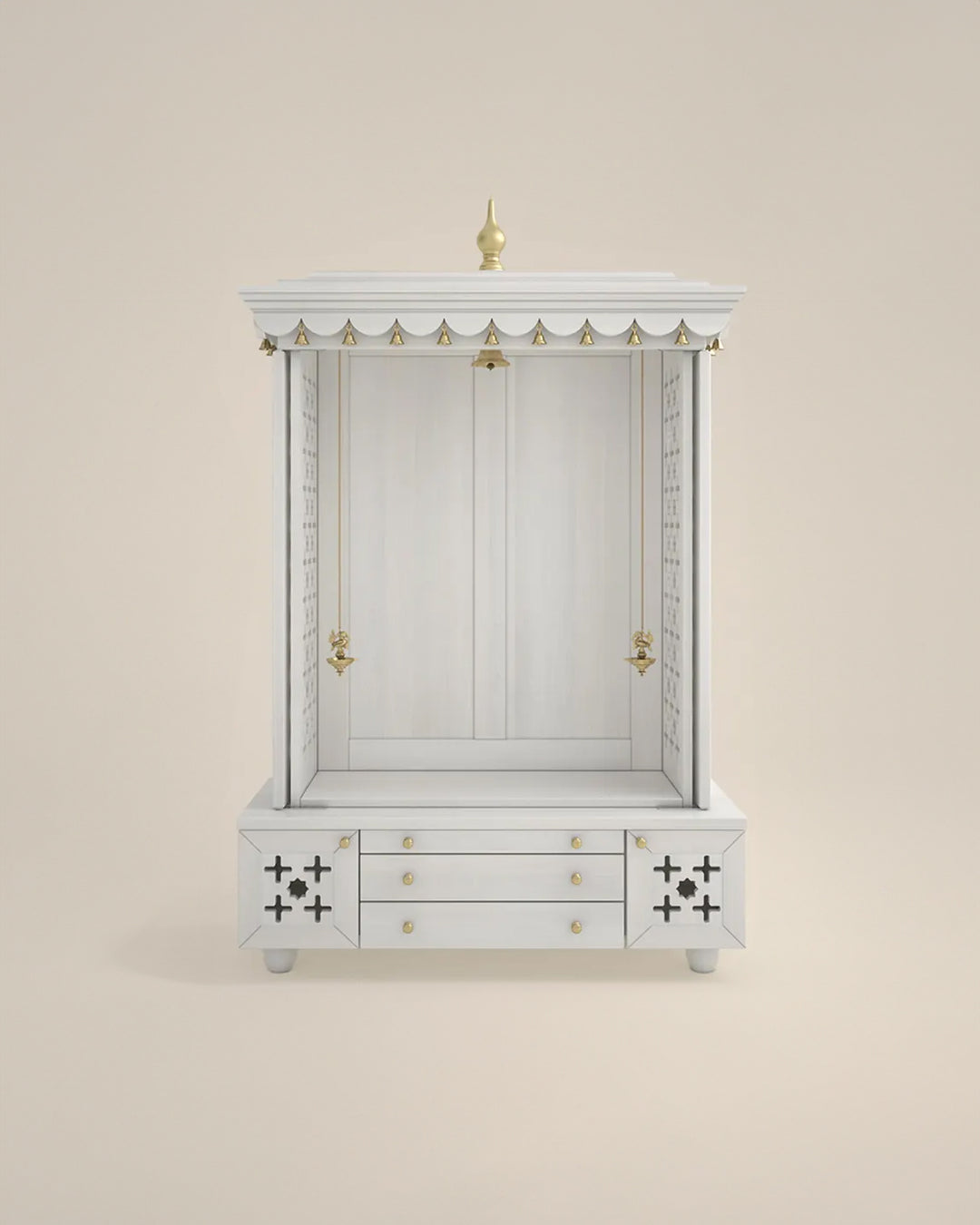 Maria Large Wooden Pooja Mandir for Home | Handcrafted Home Temple