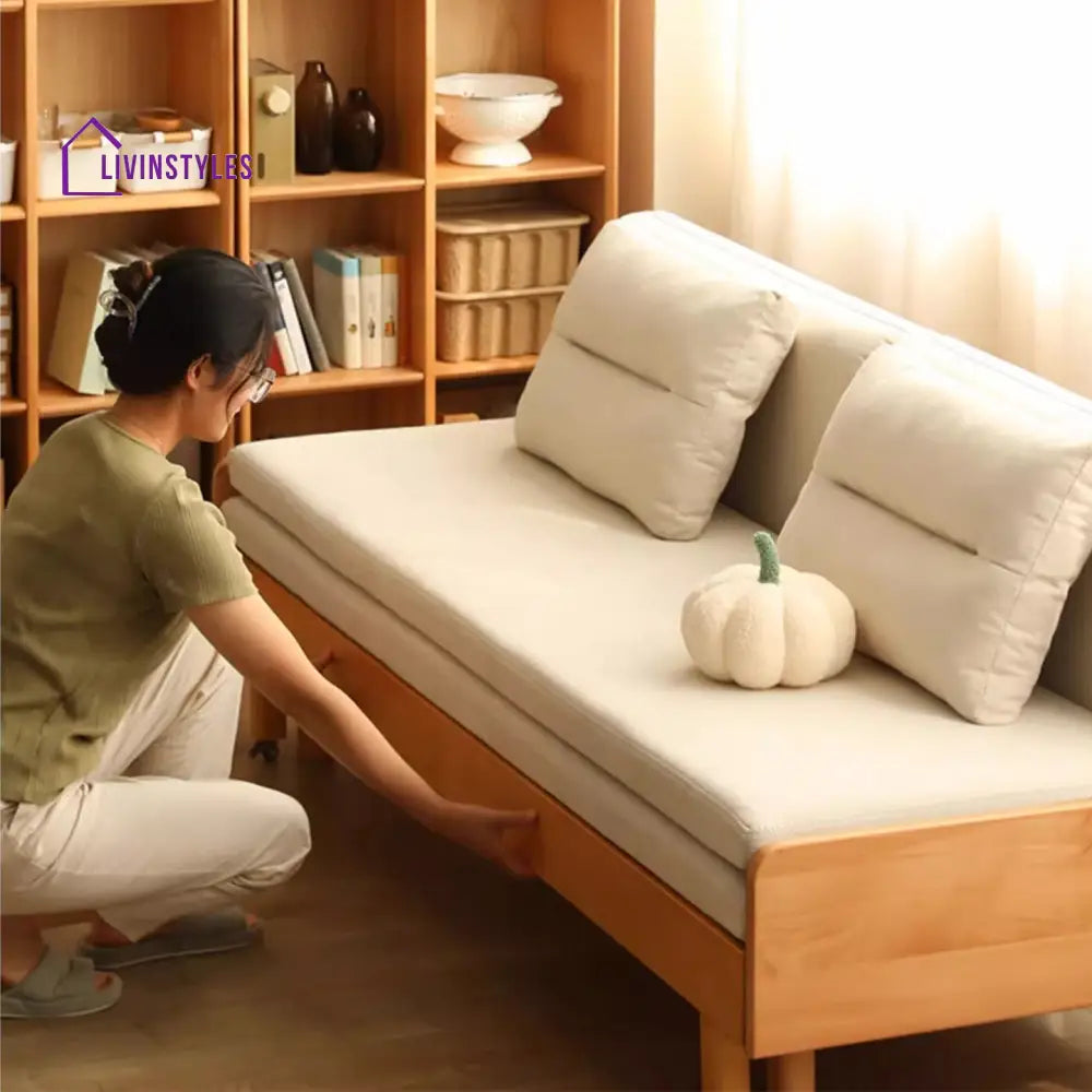 Japandi Pull Out Solid Beech Wood Day Bed DAY BED