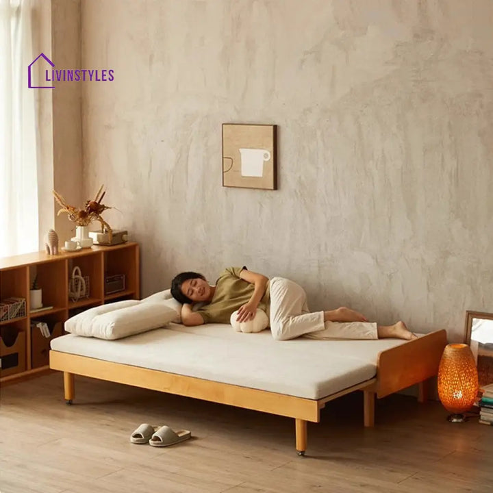 Japandi Pull Out Solid Beech Wood Day Bed DAY BED