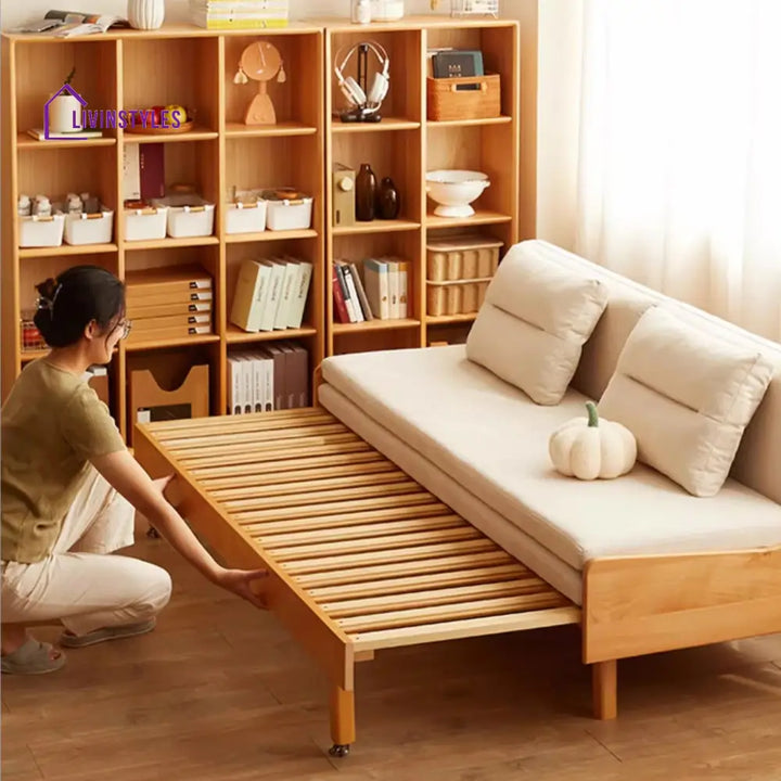 Japandi Pull Out Solid Beech Wood Day Bed DAY BED