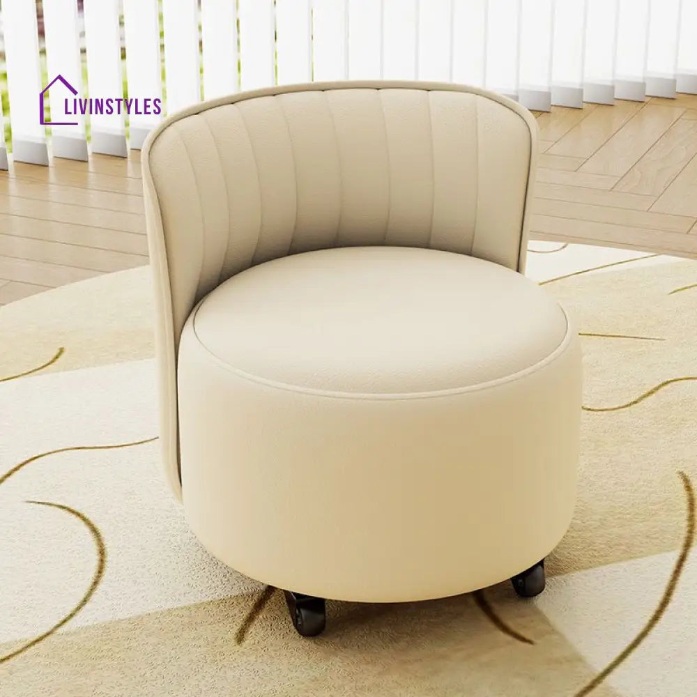 Daeva Living Room Ottoman | Faux Leather Fabric - With Wheels