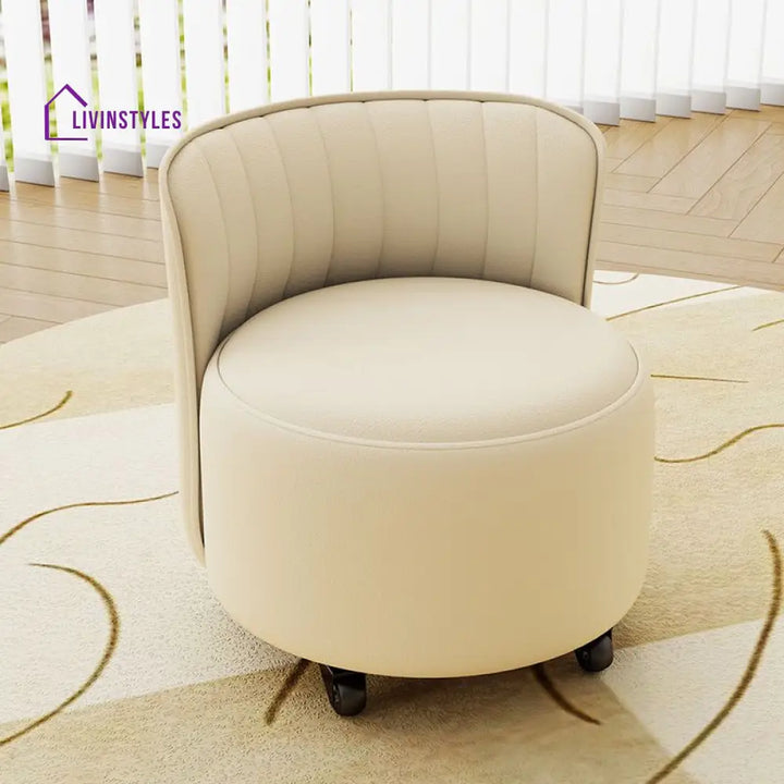 Daeva Living Room Ottoman | Faux Leather Fabric - With Wheels