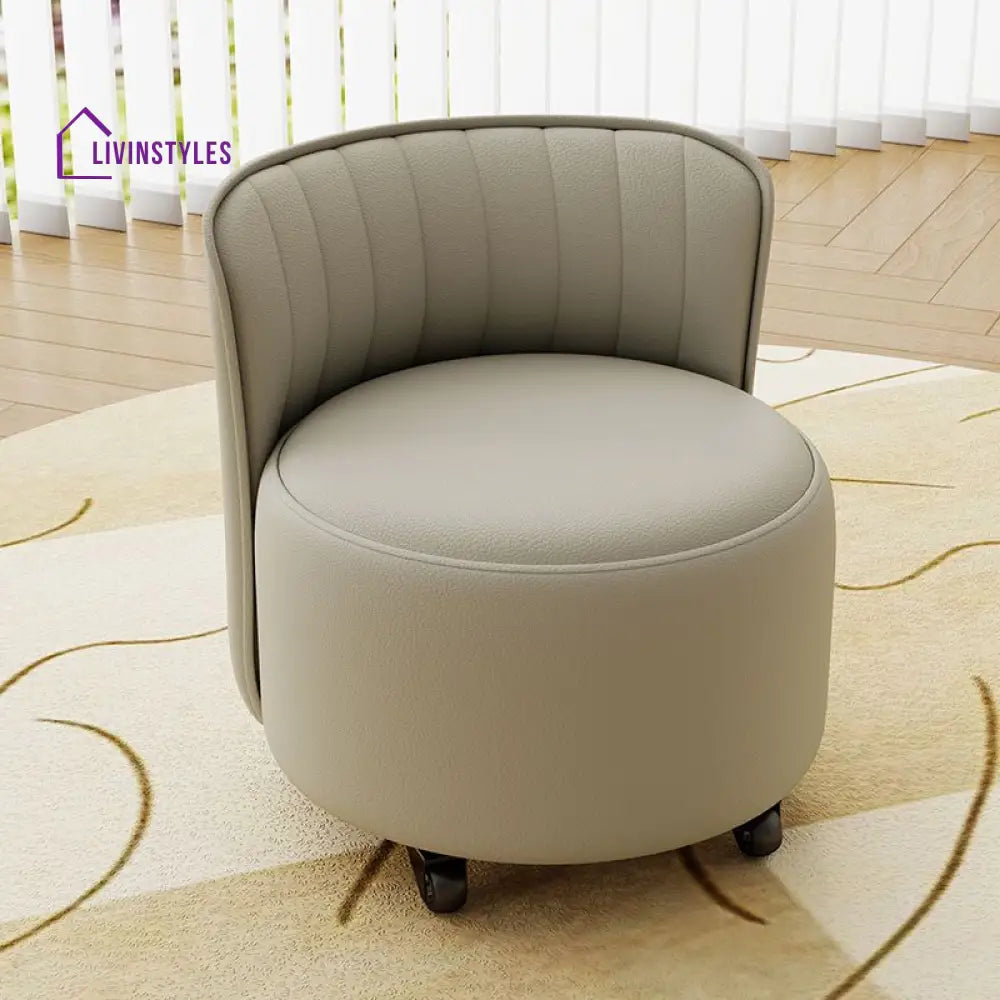 Daeva Living Room Ottoman | Faux Leather Fabric - With Wheels