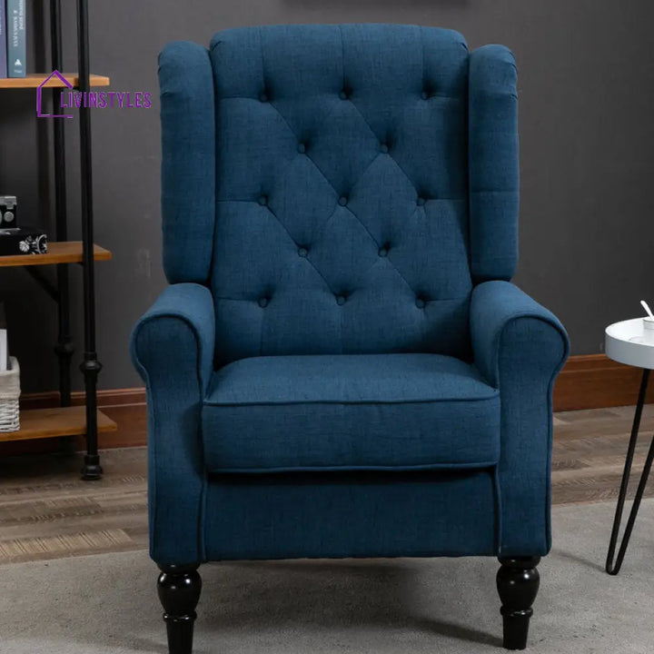 Daeva Solid Wood and Fabric Arm Chair | Living Room Chair | Lounge Chair