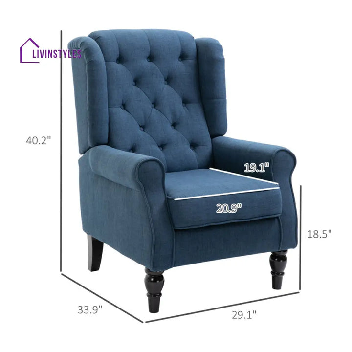 Daeva Solid Wood and Fabric Arm Chair | Living Room Chair | Lounge Chair