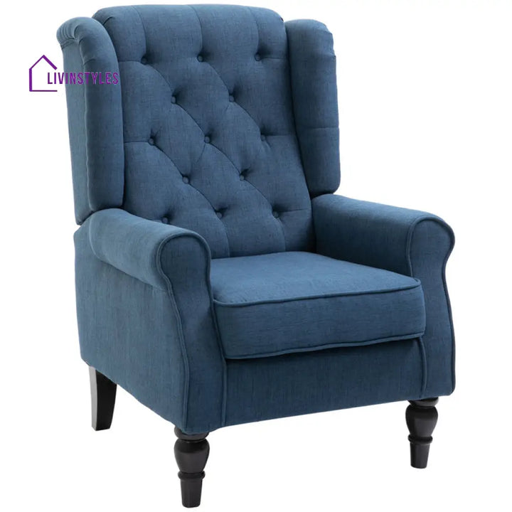 Daeva Solid Wood and Fabric Arm Chair | Living Room Chair | Lounge Chair
