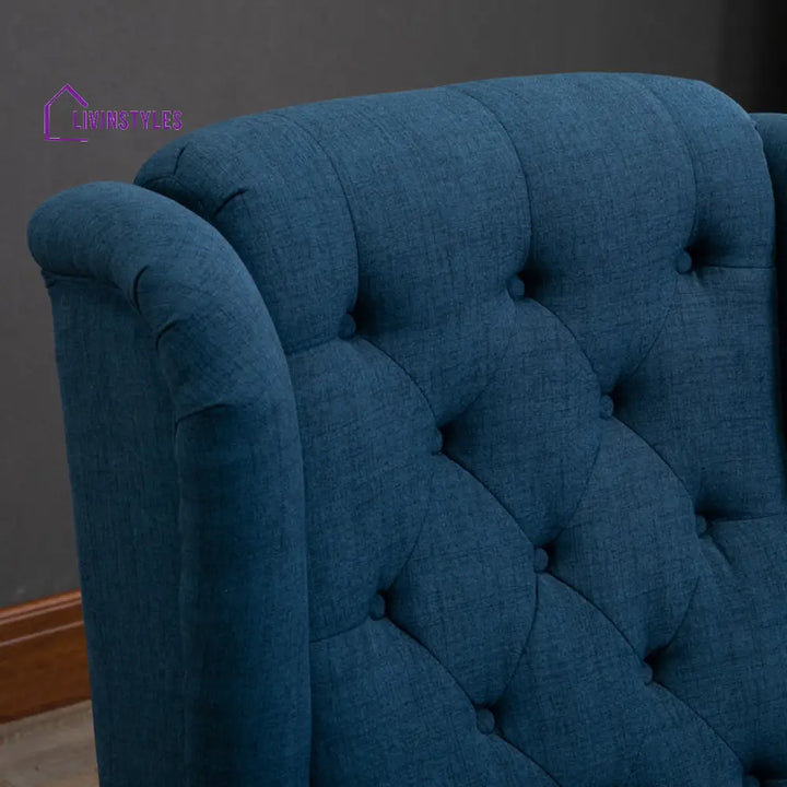 Daeva Solid Wood and Fabric Arm Chair | Living Room Chair | Lounge Chair