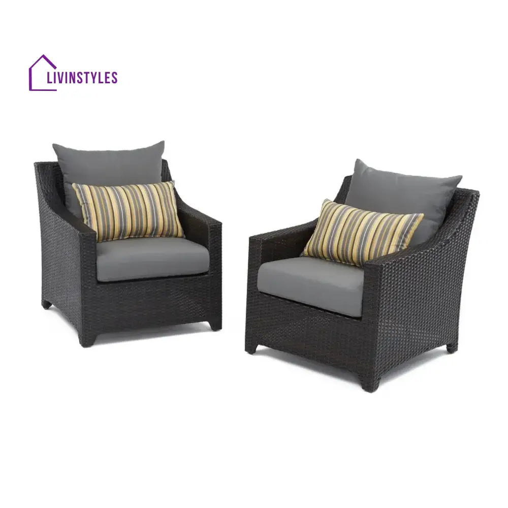 Dahabo All Weather Outdoor Wicker Garden L-Shape Sectional Conversation Set - Sofa Set