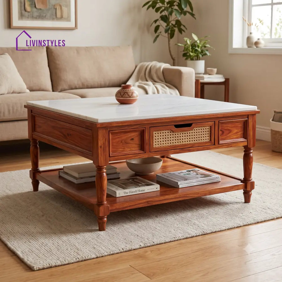 Dakshana Premium Solid Wood Coffee Table for Living Room Online