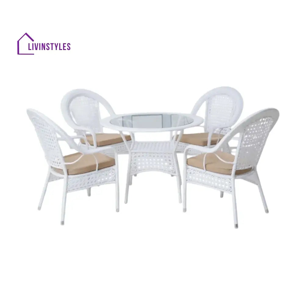 Dalal Outdoor All-Weather Resistant Rattan Wicker 5-Piece Dining Set - Dining Set