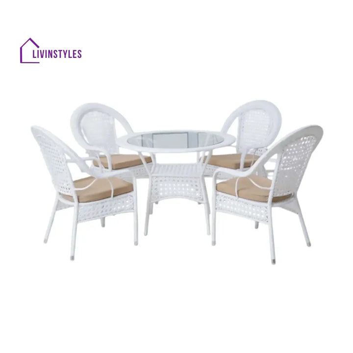 Dalal Outdoor All-Weather Resistant Rattan Wicker 5-Piece Dining Set - Dining Set