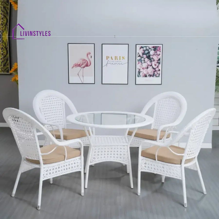 Dalal Outdoor All-Weather Resistant Rattan Wicker 5-Piece Dining Set - Dining Set
