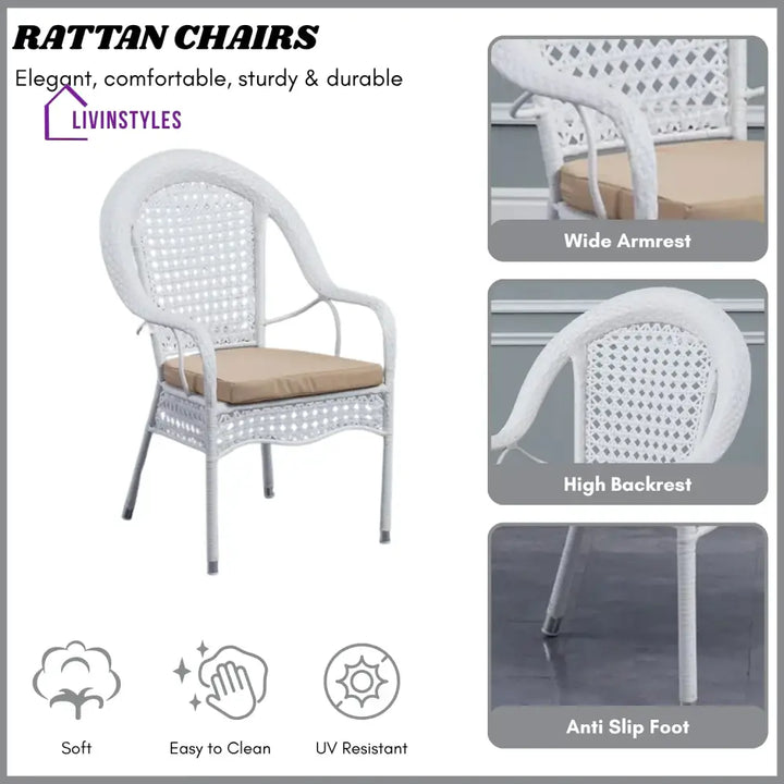 Dalal Outdoor All-Weather Resistant Rattan Wicker 5-Piece Dining Set - Dining Set