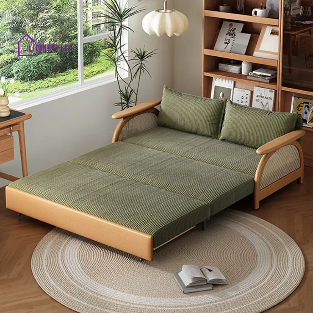 Multifunctional Corduroy Fabric Sofa Bed With Underneath Storage FURNITURE