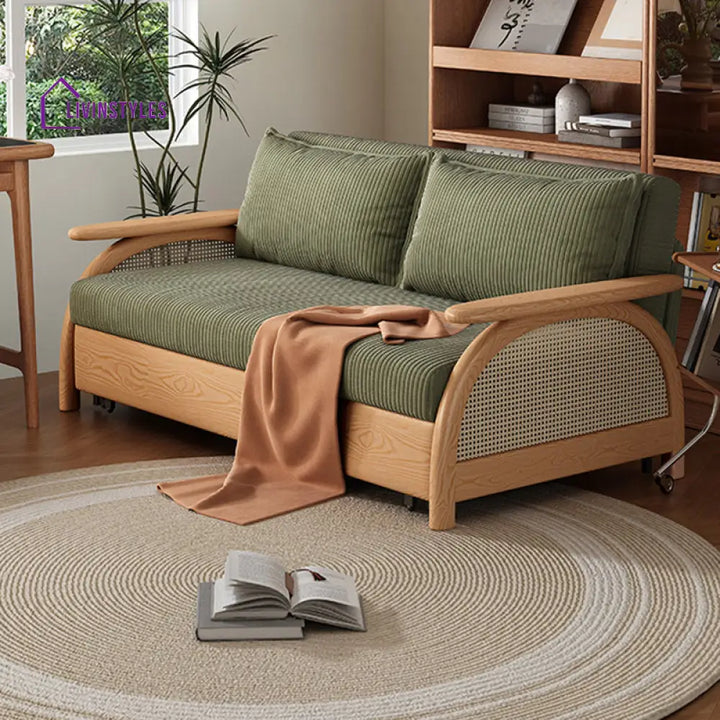 Multifunctional Corduroy Fabric Sofa Bed With Underneath Storage FURNITURE