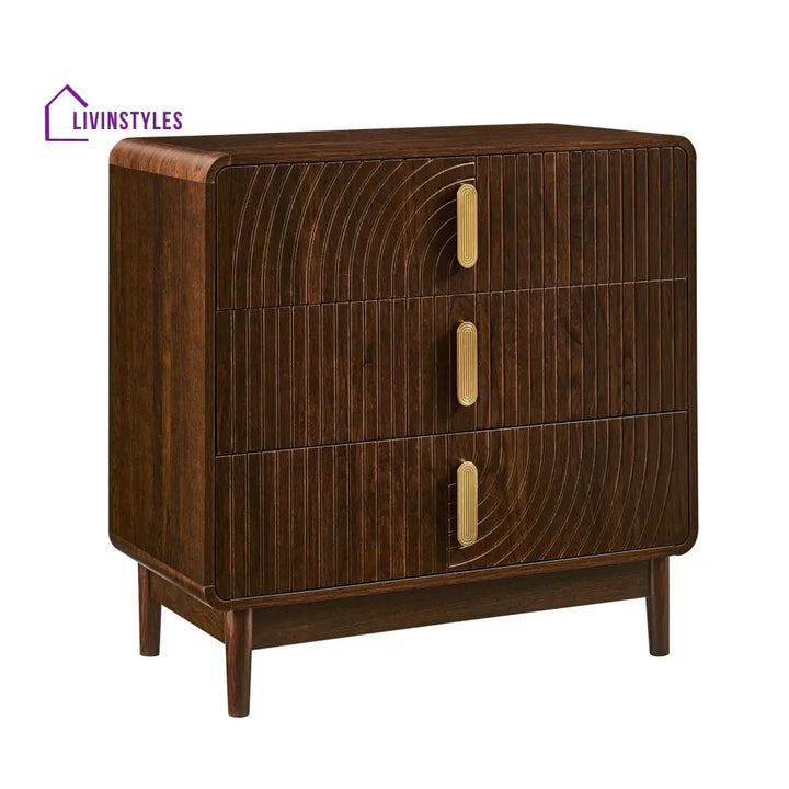 Damian 3 Drawer Chest - Walnut Chest of Drawers