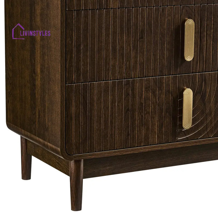 Damian 3 Drawer Chest - Walnut Chest of Drawers