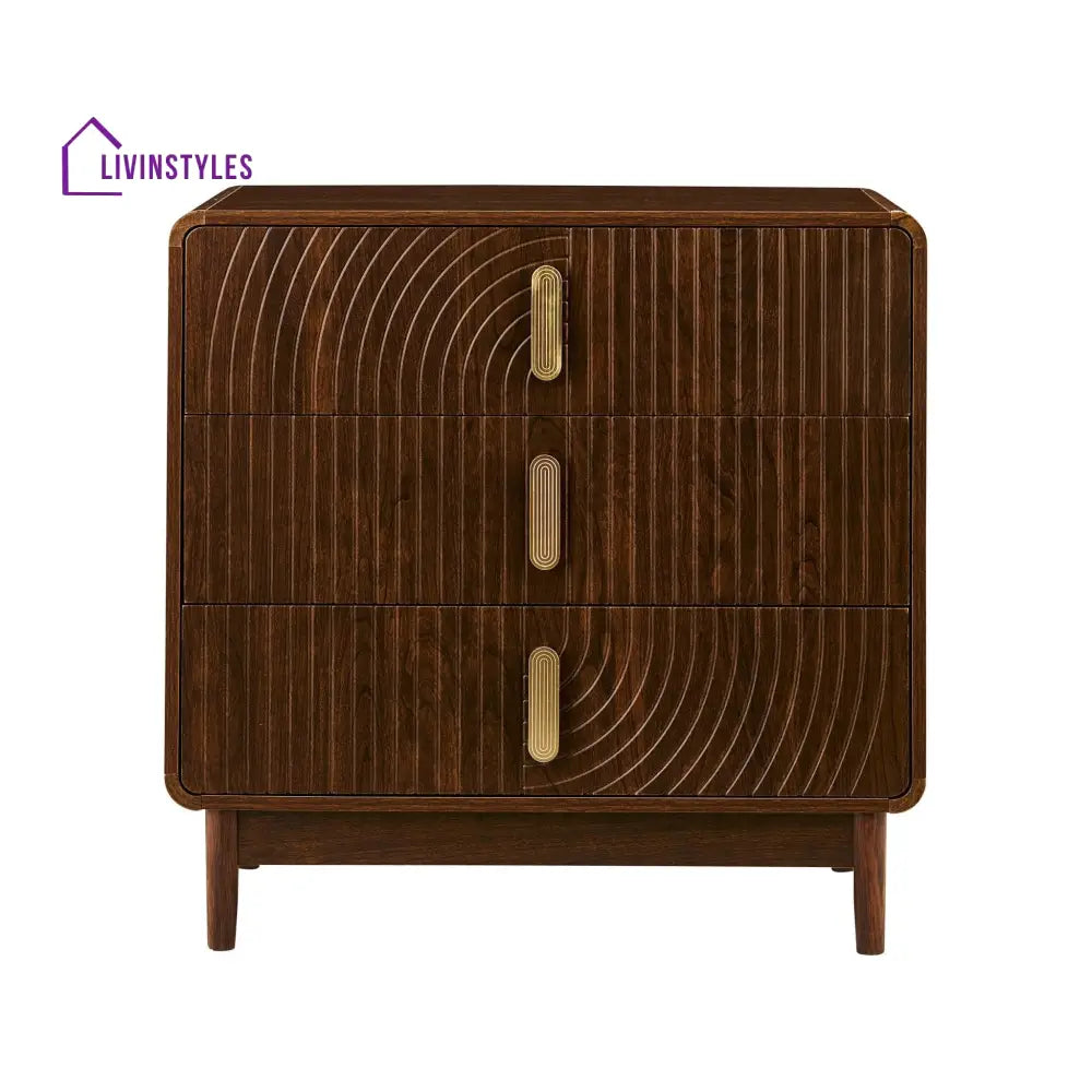 Damian 3 Drawer Chest - Walnut Chest of Drawers