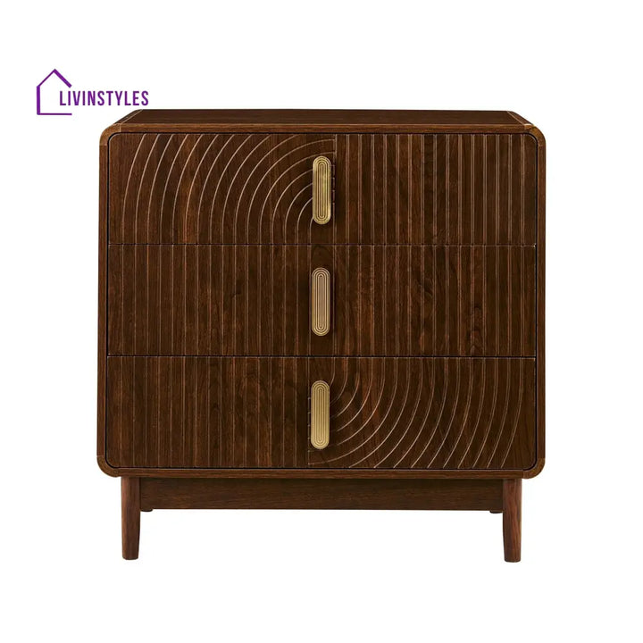 Damian 3 Drawer Chest - Walnut Chest of Drawers