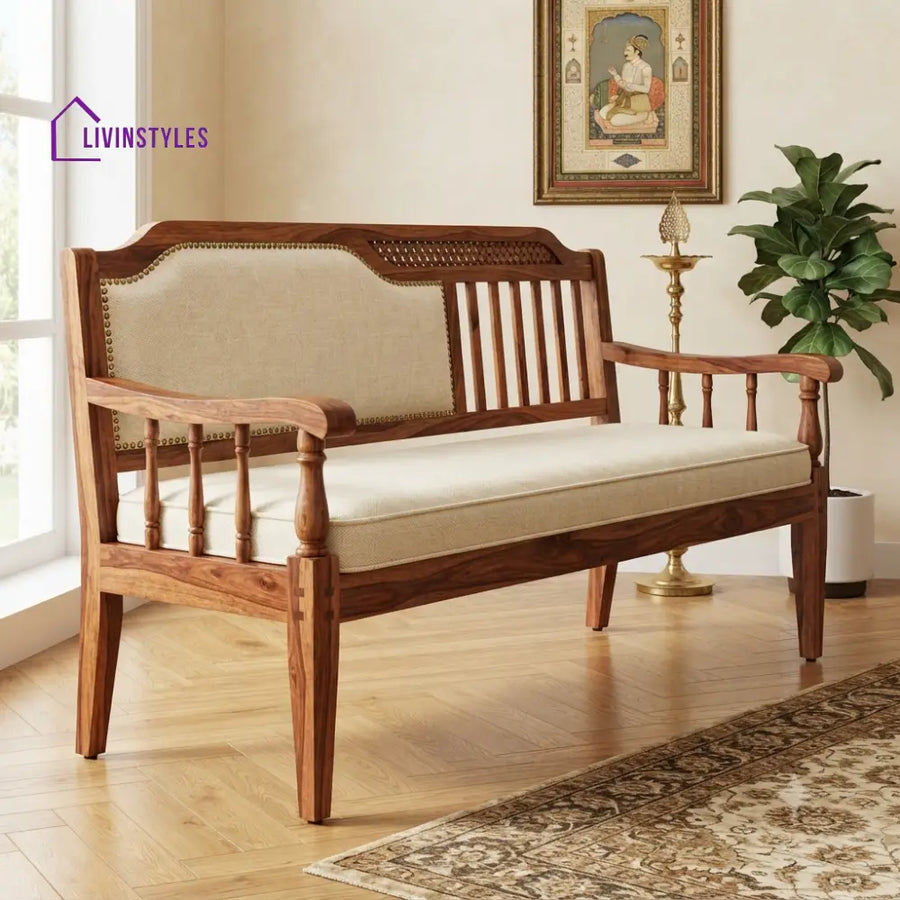 Damian Wooden Bench for Living Room | Bedroom | Extra Seating