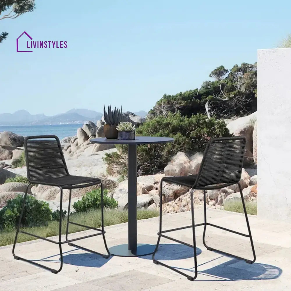 Damini 2-Piece Outdoor Rope Bar Chairs – Stylish Comfort Built to Last - Bar Chairs