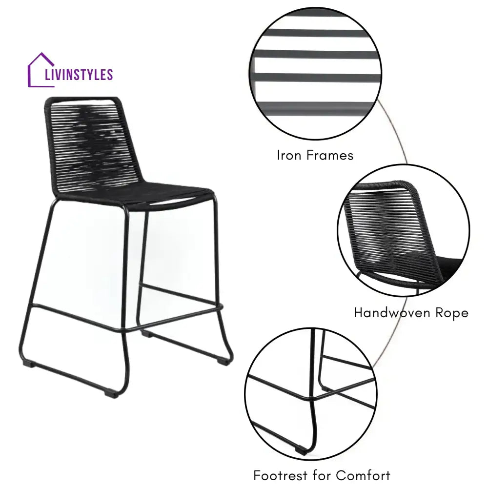 Damini 2-Piece Outdoor Rope Bar Chairs – Stylish Comfort Built to Last - Bar Chairs