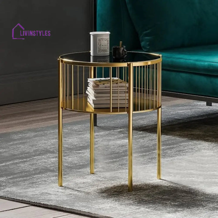 Damini Glass Top Metal Coffee Table