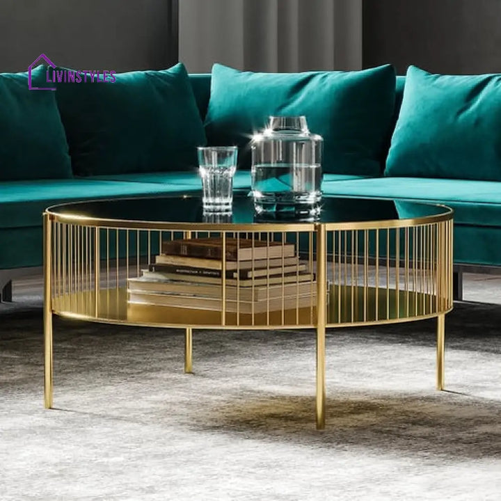 Damini Glass Top Metal Coffee Table