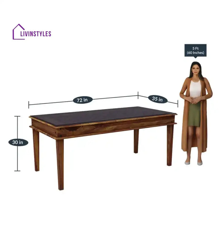 Niware Sheesham Wood 6 Seater Dining Table Sets with chair cushion Kitchen & Dining Furniture Sets