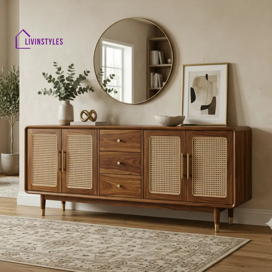 Daniel Sheesham Wood Cabinet and Sideboard (Honey Finish)