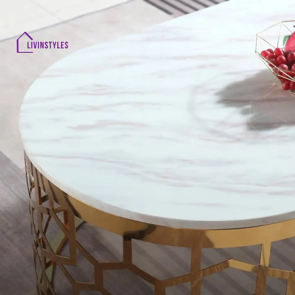 Daniel Stainless Steel With Pvd Coated And Marble Top Coffee Table