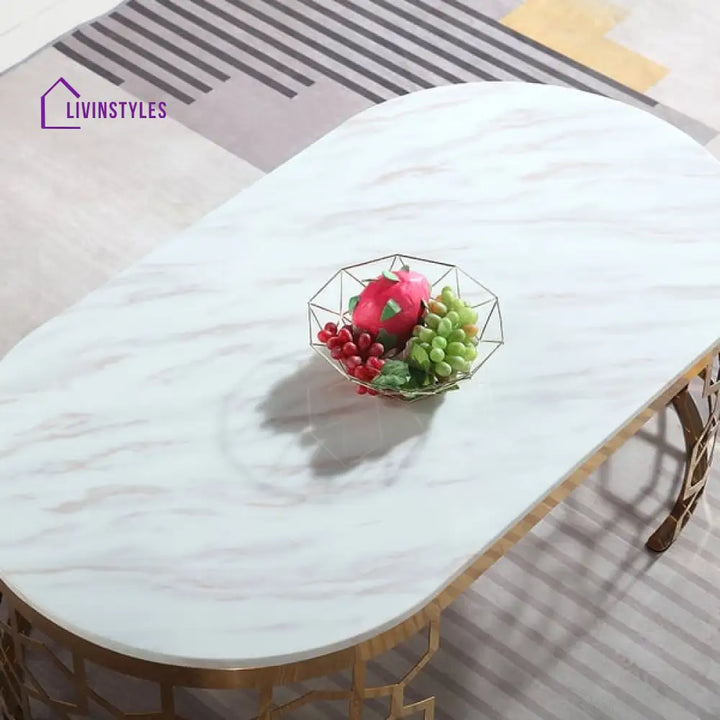 Daniel Stainless Steel With Pvd Coated And Marble Top Coffee Table