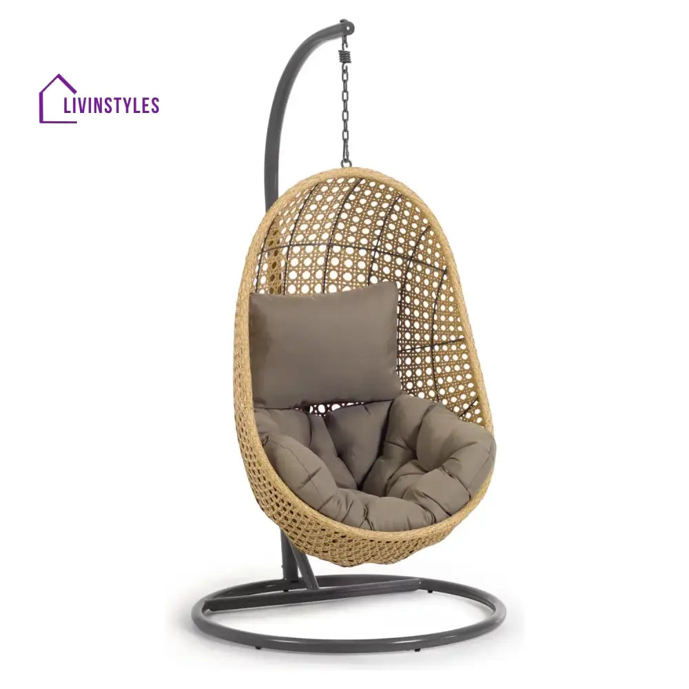 Daniela Egg Swing Chair (Beige and Dark Grey) Swing
