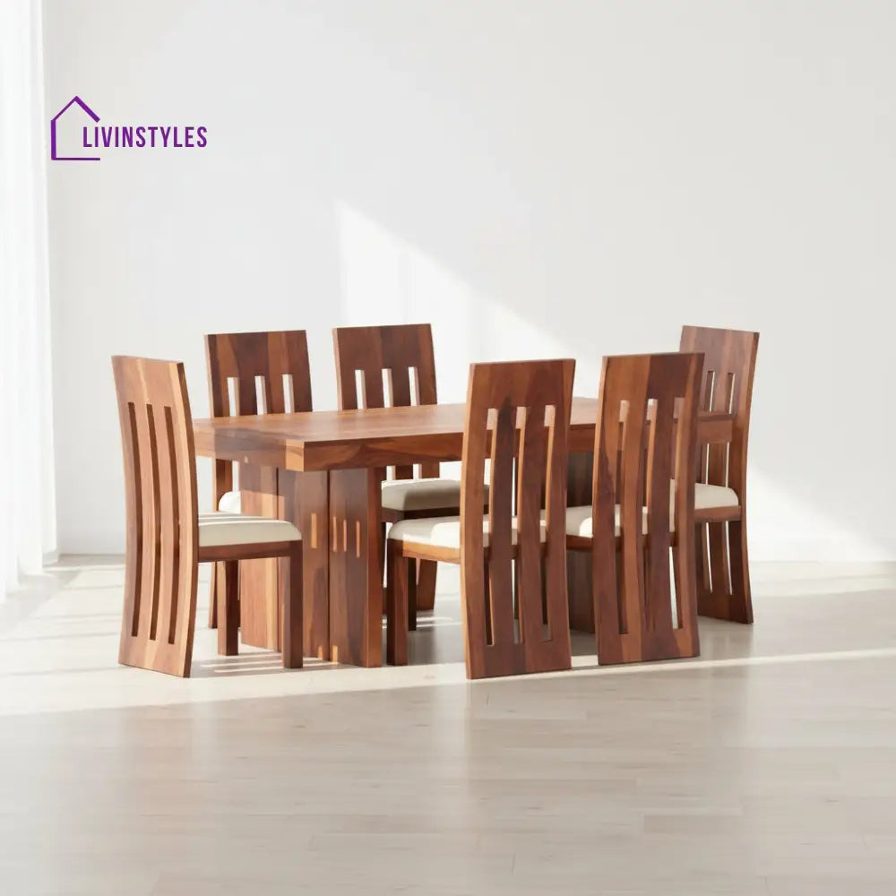 Daniela Sheesham Wood Dining Table Set HONEY / 4 SEATER