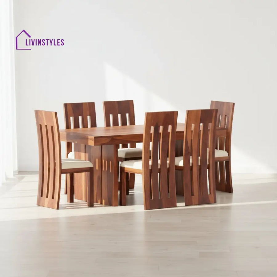Daniela Sheesham Wood Dining Table Set HONEY / 4 SEATER