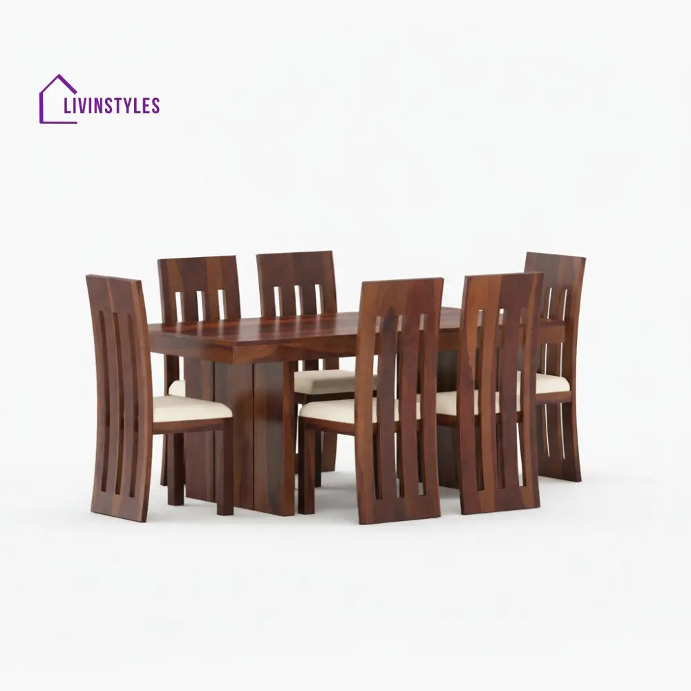 Daniela Sheesham Wood Dining Table Set WALNUT / 4 SEATER