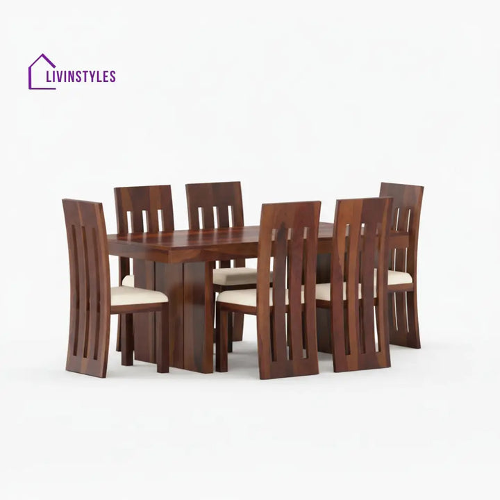 Daniela Sheesham Wood Dining Table Set WALNUT / 4 SEATER