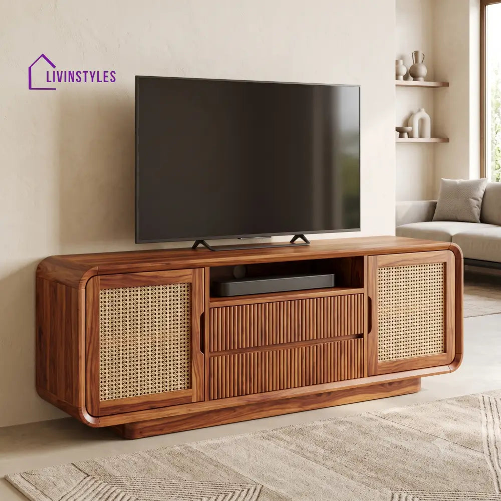 Daphnee Solid Sheesham Wood Tv Unit for Living Room | Tv Cabinet | Tv Console Unit