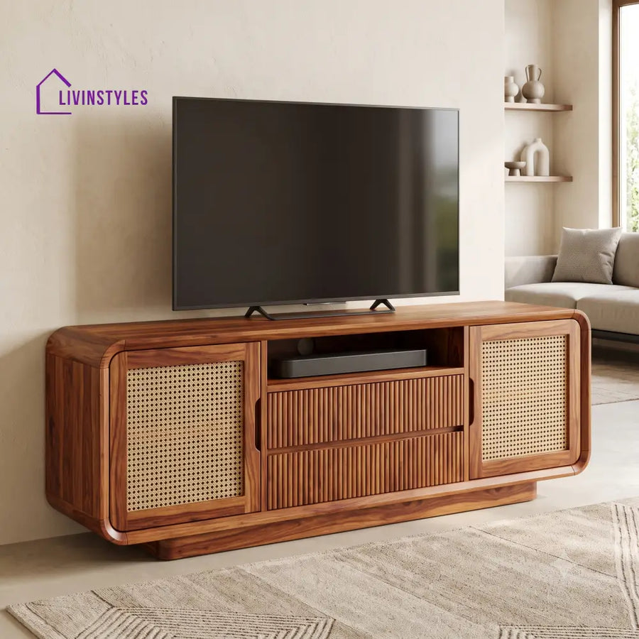Daphnee Solid Sheesham Wood Tv Unit for Living Room | Tv Cabinet | Tv Console Unit