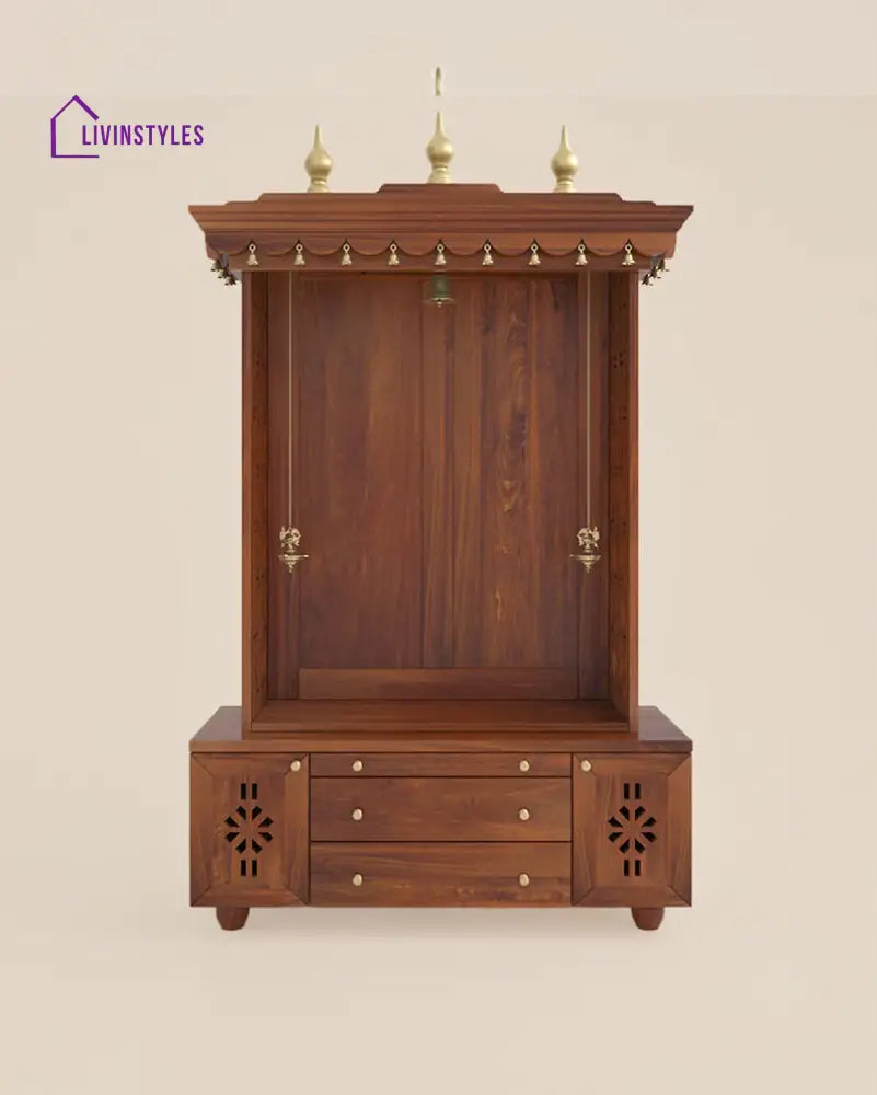 Daria Large Wooden Pooja Mandir for Home | Handcrafted Home Temple